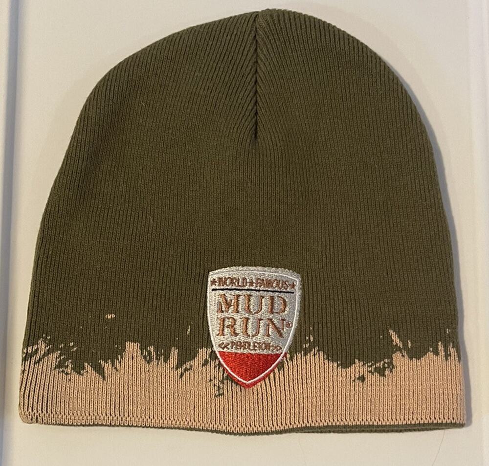 World Famous Mud Run Unisex Olive Green Beanie One Size